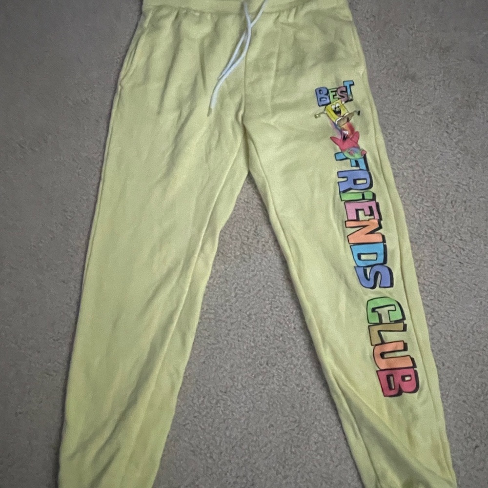 Yellow SpongeBob Square Pants sweatpants